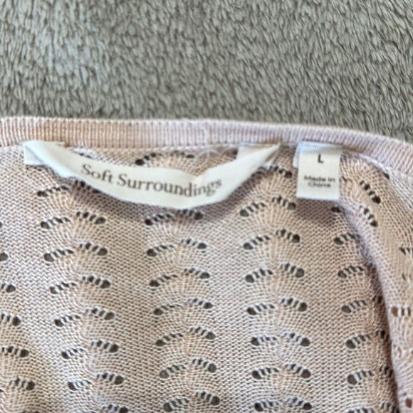 Soft Surroundings Inglis Silk‎ Blend Perforated Open Pontelle Cardagin - Picture 6 of 9